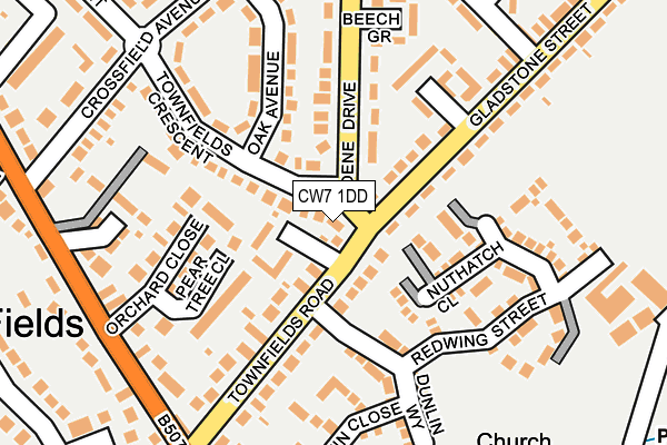 CW7 1DD map - OS OpenMap – Local (Ordnance Survey) CW7 1DD map - OS OpenMap – Local (Ordnance Survey)
