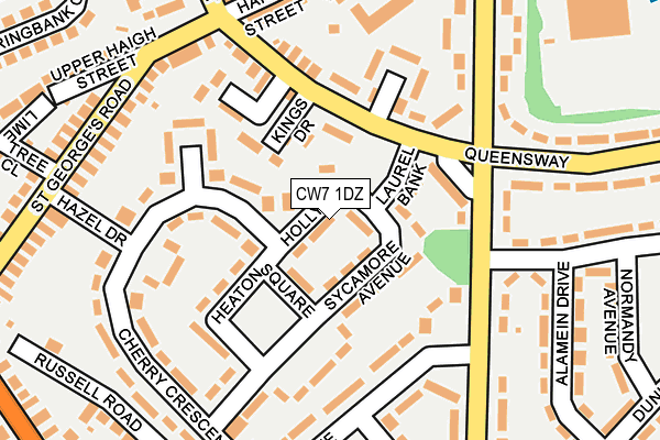 CW7 1DZ map - OS OpenMap – Local (Ordnance Survey) CW7 1DZ map - OS OpenMap – Local (Ordnance Survey)