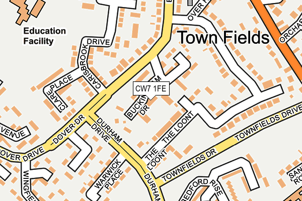 CW7 1FE map - OS OpenMap – Local (Ordnance Survey) CW7 1FE map - OS OpenMap – Local (Ordnance Survey)