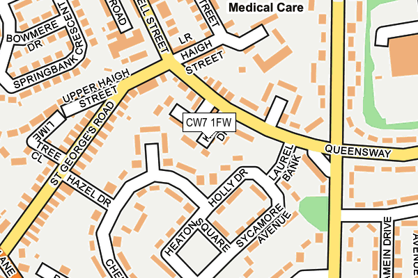 CW7 1FW map - OS OpenMap – Local (Ordnance Survey) CW7 1FW map - OS OpenMap – Local (Ordnance Survey)