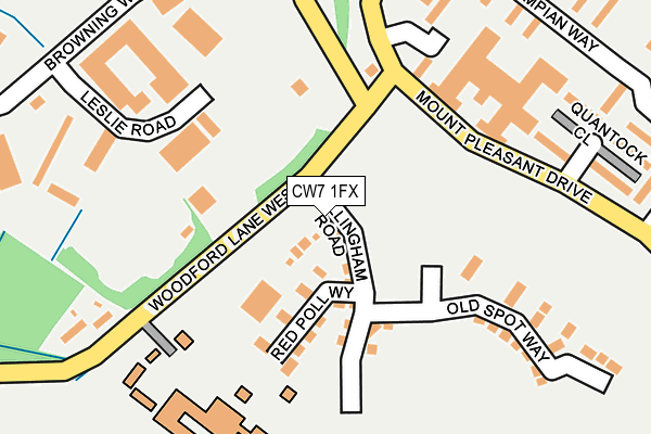 CW7 1FX map - OS OpenMap – Local (Ordnance Survey) CW7 1FX map - OS OpenMap – Local (Ordnance Survey)