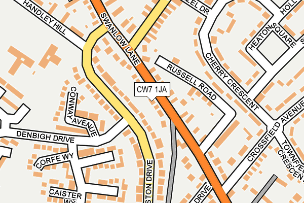 CW7 1JA map - OS OpenMap – Local (Ordnance Survey) CW7 1JA map - OS OpenMap – Local (Ordnance Survey)