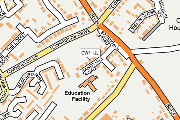 CW7 1JL map - OS OpenMap – Local (Ordnance Survey) CW7 1JL map - OS OpenMap – Local (Ordnance Survey)