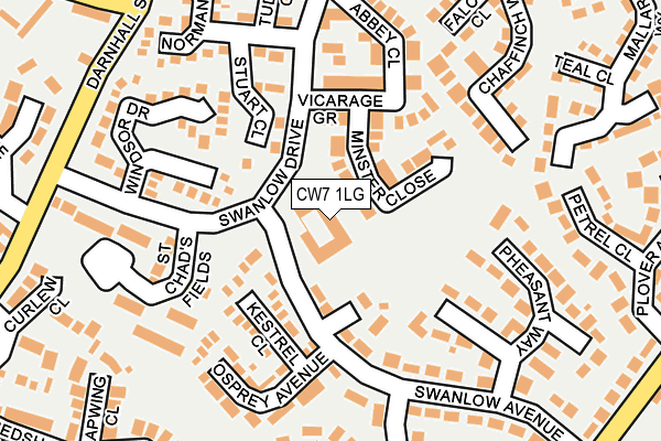CW7 1LG map - OS OpenMap – Local (Ordnance Survey) CW7 1LG map - OS OpenMap – Local (Ordnance Survey)