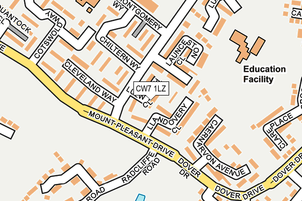 CW7 1LZ map - OS OpenMap – Local (Ordnance Survey) CW7 1LZ map - OS OpenMap – Local (Ordnance Survey)