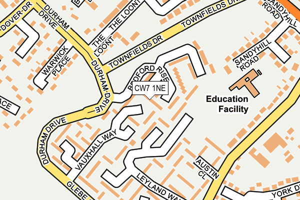 CW7 1NE map - OS OpenMap – Local (Ordnance Survey)