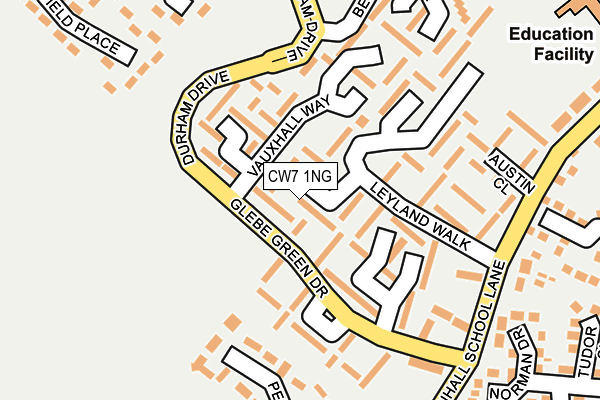CW7 1NG map - OS OpenMap – Local (Ordnance Survey) CW7 1NG map - OS OpenMap – Local (Ordnance Survey)