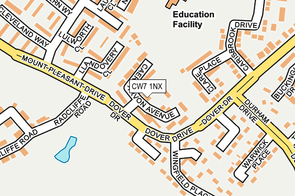 CW7 1NX map - OS OpenMap – Local (Ordnance Survey) CW7 1NX map - OS OpenMap – Local (Ordnance Survey)