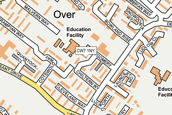 CW7 1NY map - OS OpenMap – Local (Ordnance Survey) CW7 1NY map - OS OpenMap – Local (Ordnance Survey)
