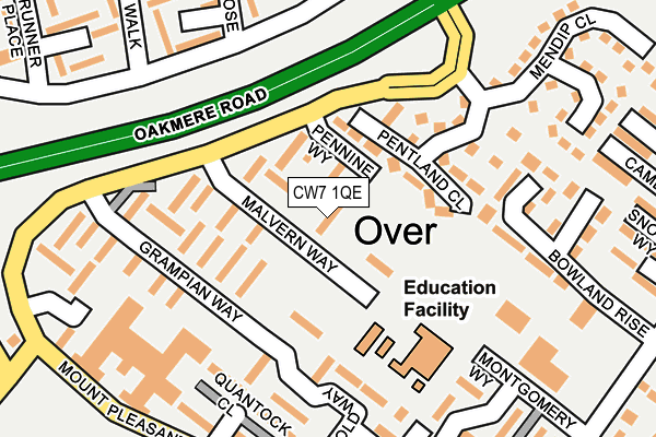 CW7 1QE map - OS OpenMap – Local (Ordnance Survey) CW7 1QE map - OS OpenMap – Local (Ordnance Survey)