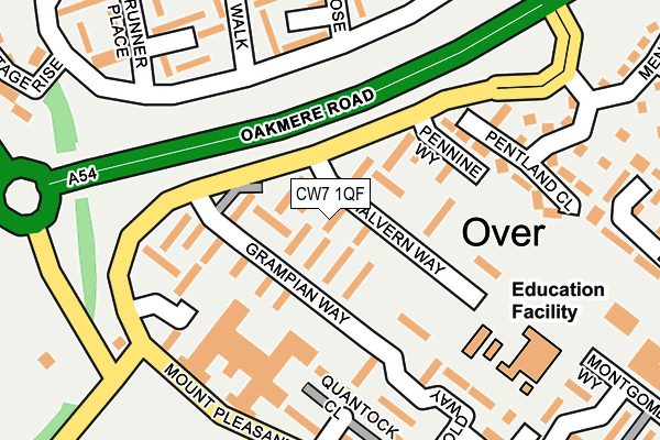 CW7 1QF map - OS OpenMap – Local (Ordnance Survey) CW7 1QF map - OS OpenMap – Local (Ordnance Survey)