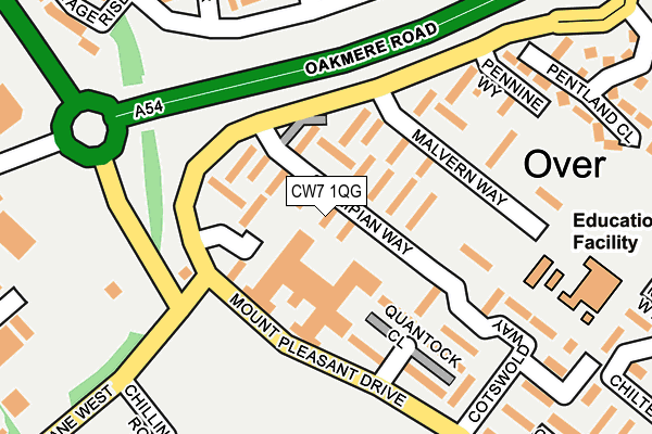 CW7 1QG map - OS OpenMap – Local (Ordnance Survey) CW7 1QG map - OS OpenMap – Local (Ordnance Survey)