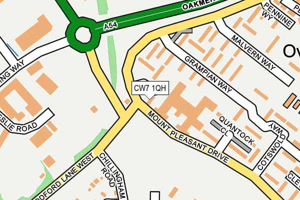CW7 1QH map - OS OpenMap – Local (Ordnance Survey) CW7 1QH map - OS OpenMap – Local (Ordnance Survey)