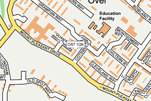 CW7 1QN map - OS OpenMap – Local (Ordnance Survey) CW7 1QN map - OS OpenMap – Local (Ordnance Survey)