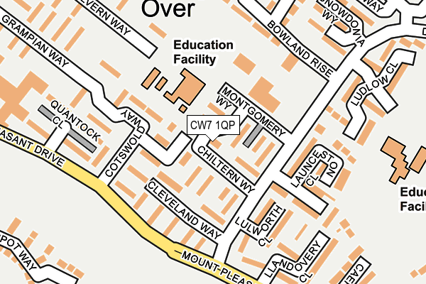 CW7 1QP map - OS OpenMap – Local (Ordnance Survey) CW7 1QP map - OS OpenMap – Local (Ordnance Survey)