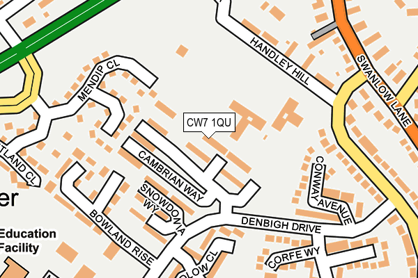 CW7 1QU map - OS OpenMap – Local (Ordnance Survey) CW7 1QU map - OS OpenMap – Local (Ordnance Survey)
