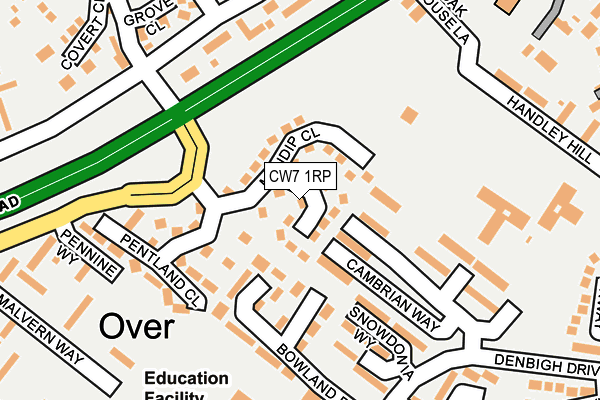 CW7 1RP map - OS OpenMap – Local (Ordnance Survey)