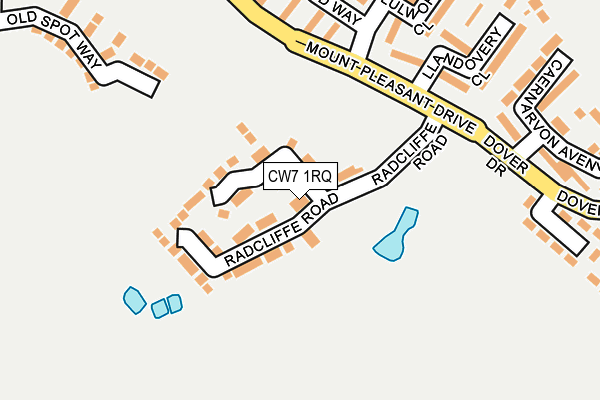 CW7 1RQ map - OS OpenMap – Local (Ordnance Survey) CW7 1RQ map - OS OpenMap – Local (Ordnance Survey)