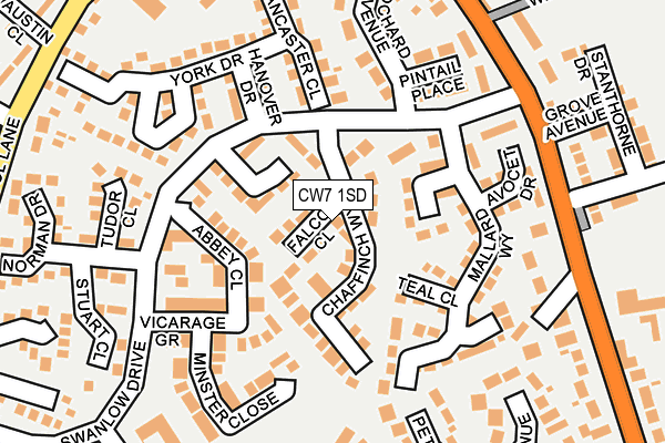 CW7 1SD map - OS OpenMap – Local (Ordnance Survey) CW7 1SD map - OS OpenMap – Local (Ordnance Survey)