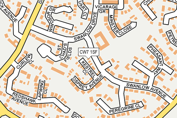 CW7 1SF map - OS OpenMap – Local (Ordnance Survey) CW7 1SF map - OS OpenMap – Local (Ordnance Survey)