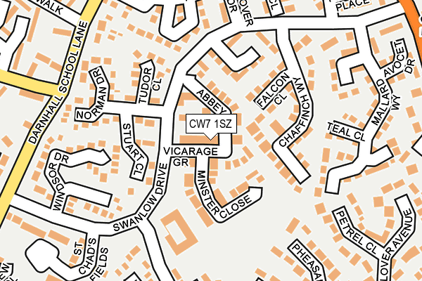 CW7 1SZ map - OS OpenMap – Local (Ordnance Survey) CW7 1SZ map - OS OpenMap – Local (Ordnance Survey)