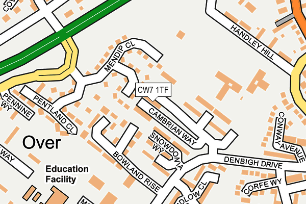 CW7 1TF map - OS OpenMap – Local (Ordnance Survey) CW7 1TF map - OS OpenMap – Local (Ordnance Survey)