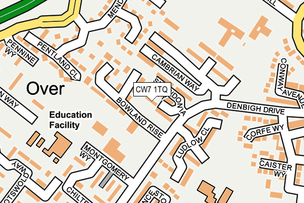 CW7 1TQ map - OS OpenMap – Local (Ordnance Survey) CW7 1TQ map - OS OpenMap – Local (Ordnance Survey)