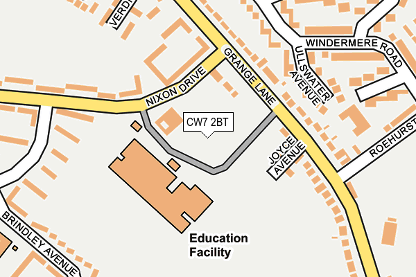 CW7 2BT map - OS OpenMap – Local (Ordnance Survey) CW7 2BT map - OS OpenMap – Local (Ordnance Survey)