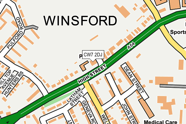 CW7 2DJ map - OS OpenMap – Local (Ordnance Survey) CW7 2DJ map - OS OpenMap – Local (Ordnance Survey)