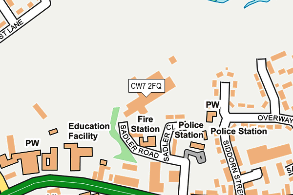 CW7 2FQ map - OS OpenMap – Local (Ordnance Survey)