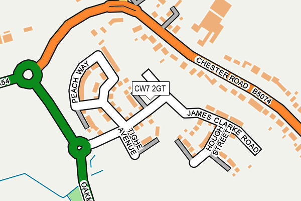 CW7 2GT map - OS OpenMap – Local (Ordnance Survey) CW7 2GT map - OS OpenMap – Local (Ordnance Survey)