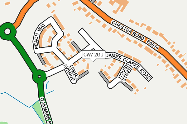 CW7 2GU map - OS OpenMap – Local (Ordnance Survey) CW7 2GU map - OS OpenMap – Local (Ordnance Survey)