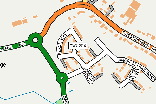 CW7 2GX map - OS OpenMap – Local (Ordnance Survey) CW7 2GX map - OS OpenMap – Local (Ordnance Survey)