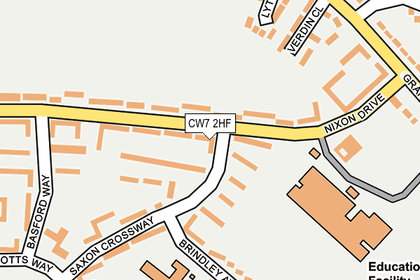 CW7 2HF map - OS OpenMap – Local (Ordnance Survey) CW7 2HF map - OS OpenMap – Local (Ordnance Survey)