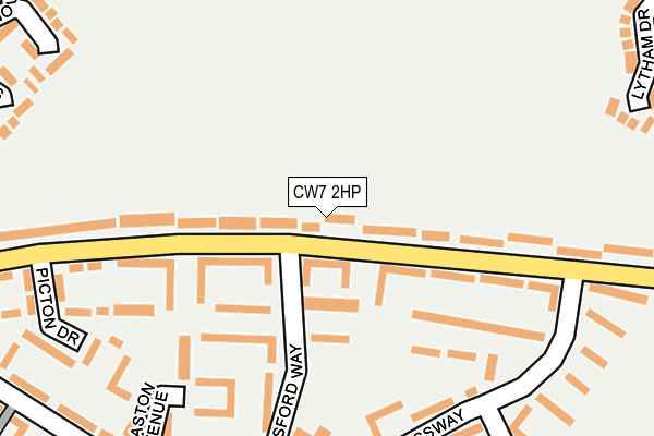 CW7 2HP map - OS OpenMap – Local (Ordnance Survey) CW7 2HP map - OS OpenMap – Local (Ordnance Survey)