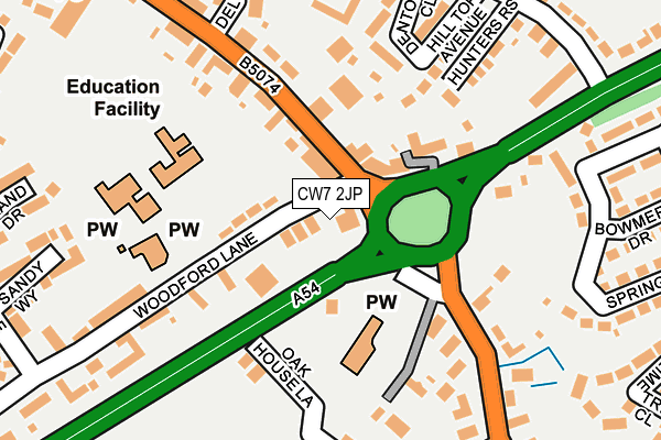 CW7 2JP map - OS OpenMap – Local (Ordnance Survey) CW7 2JP map - OS OpenMap – Local (Ordnance Survey)