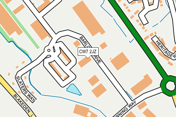 CW7 2JZ map - OS OpenMap – Local (Ordnance Survey) CW7 2JZ map - OS OpenMap – Local (Ordnance Survey)