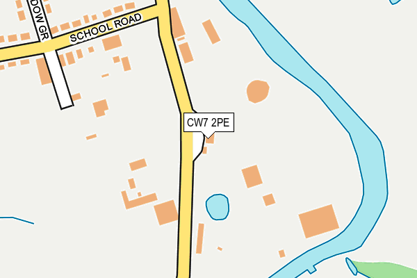 CW7 2PE map - OS OpenMap – Local (Ordnance Survey) CW7 2PE map - OS OpenMap – Local (Ordnance Survey)