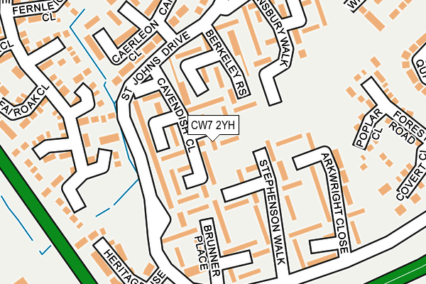 CW7 2YH map - OS OpenMap – Local (Ordnance Survey) CW7 2YH map - OS OpenMap – Local (Ordnance Survey)