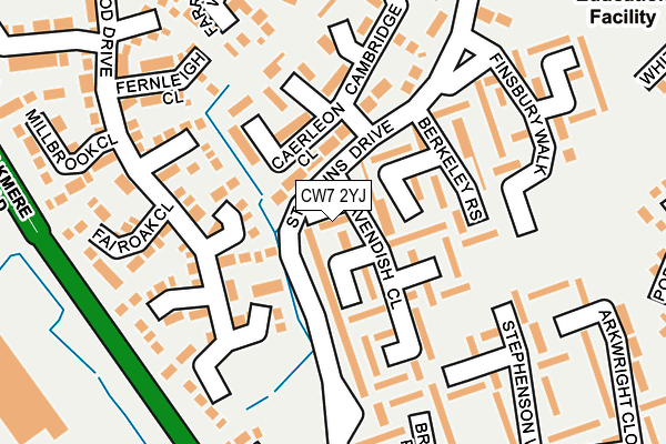 CW7 2YJ map - OS OpenMap – Local (Ordnance Survey) CW7 2YJ map - OS OpenMap – Local (Ordnance Survey)