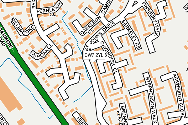 CW7 2YL map - OS OpenMap – Local (Ordnance Survey) CW7 2YL map - OS OpenMap – Local (Ordnance Survey)