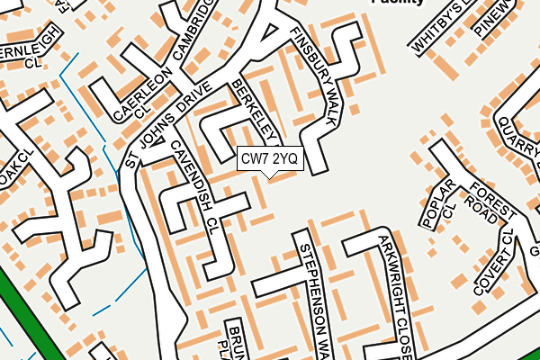 CW7 2YQ map - OS OpenMap – Local (Ordnance Survey) CW7 2YQ map - OS OpenMap – Local (Ordnance Survey)
