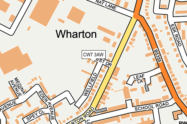 CW7 3AW map - OS OpenMap – Local (Ordnance Survey) CW7 3AW map - OS OpenMap – Local (Ordnance Survey)