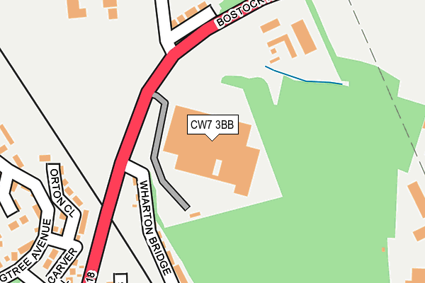 CW7 3BB map - OS OpenMap – Local (Ordnance Survey) CW7 3BB map - OS OpenMap – Local (Ordnance Survey)