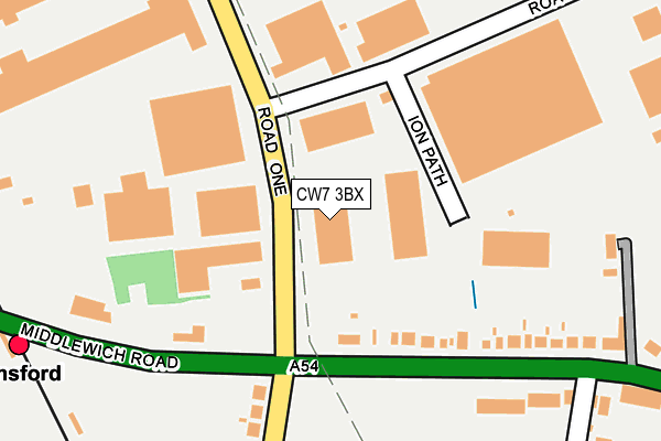 CW7 3BX map - OS OpenMap – Local (Ordnance Survey) CW7 3BX map - OS OpenMap – Local (Ordnance Survey)