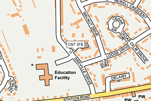 CW7 3FB map - OS OpenMap – Local (Ordnance Survey)