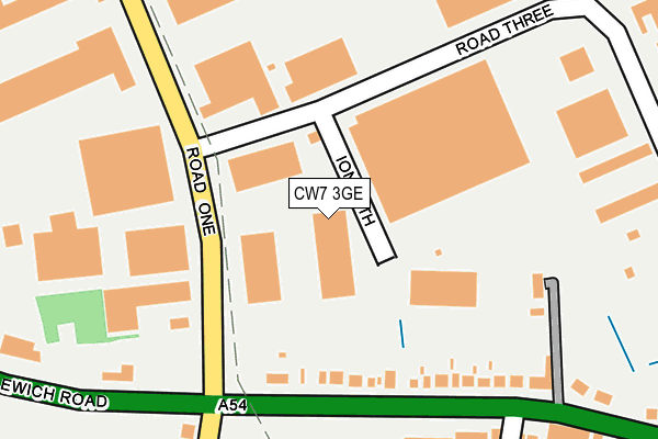 CW7 3GE map - OS OpenMap – Local (Ordnance Survey) CW7 3GE map - OS OpenMap – Local (Ordnance Survey)