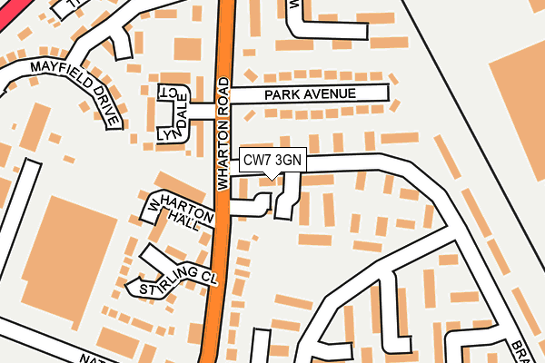 CW7 3GN map - OS OpenMap – Local (Ordnance Survey) CW7 3GN map - OS OpenMap – Local (Ordnance Survey)