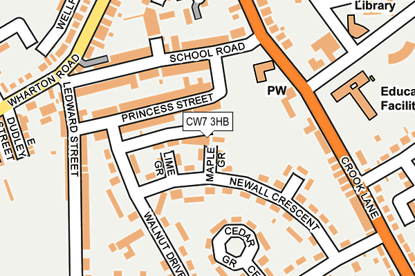 CW7 3HB map - OS OpenMap – Local (Ordnance Survey) CW7 3HB map - OS OpenMap – Local (Ordnance Survey)