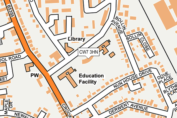 CW7 3HN map - OS OpenMap – Local (Ordnance Survey) CW7 3HN map - OS OpenMap – Local (Ordnance Survey)